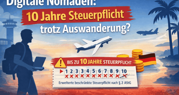 Digitale Nomaden und Steuern: 10 Jahre Steuerpflicht trotz Auswanderung